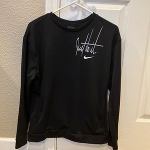 Black thermal long sleeve shirt, fuzzy inside